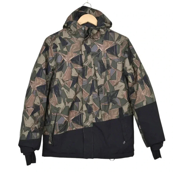 Ripzone Winter Jacket Ski Snowboarding 8K Hooded Waterproof Black Green Size XL - Picture 1 of 12